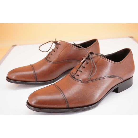 To Boot New York Forley Men's Brown Leather Cap Toe Oxfords SZ 9 D $395 lace - Picture 4 of 10